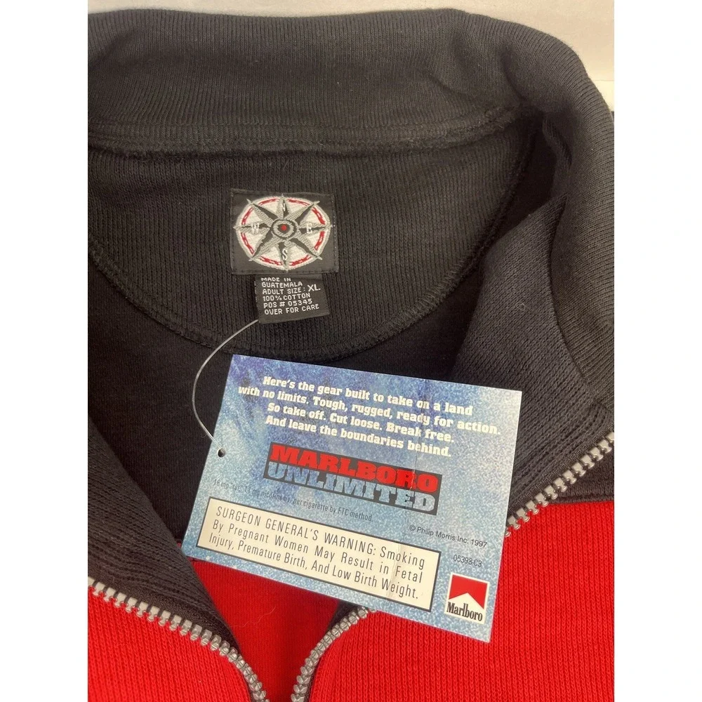 NEW MARLBORO UNLIMITED Men's Fleece Vest (L) & Jacket (XL) Red Black Compass